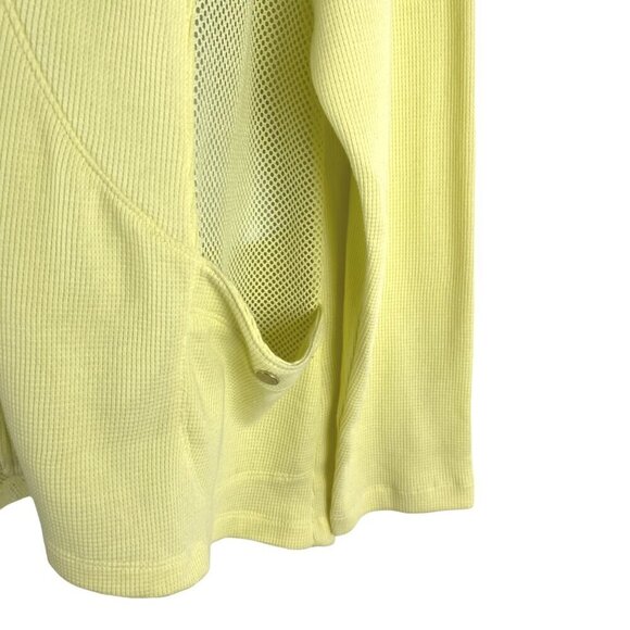 Zenergy By Chico's Sweater Jacket Size 2 Yellow Zip Cotton Blend Mesh CJ-1758 - Picture 4 of 10